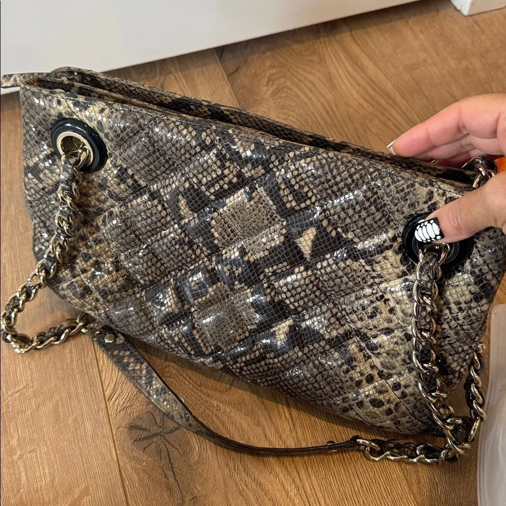 Kate Spade Chic Snakeskin Pattern Shoulder Bag purse quilted handbag designer - Picture 11 of 12